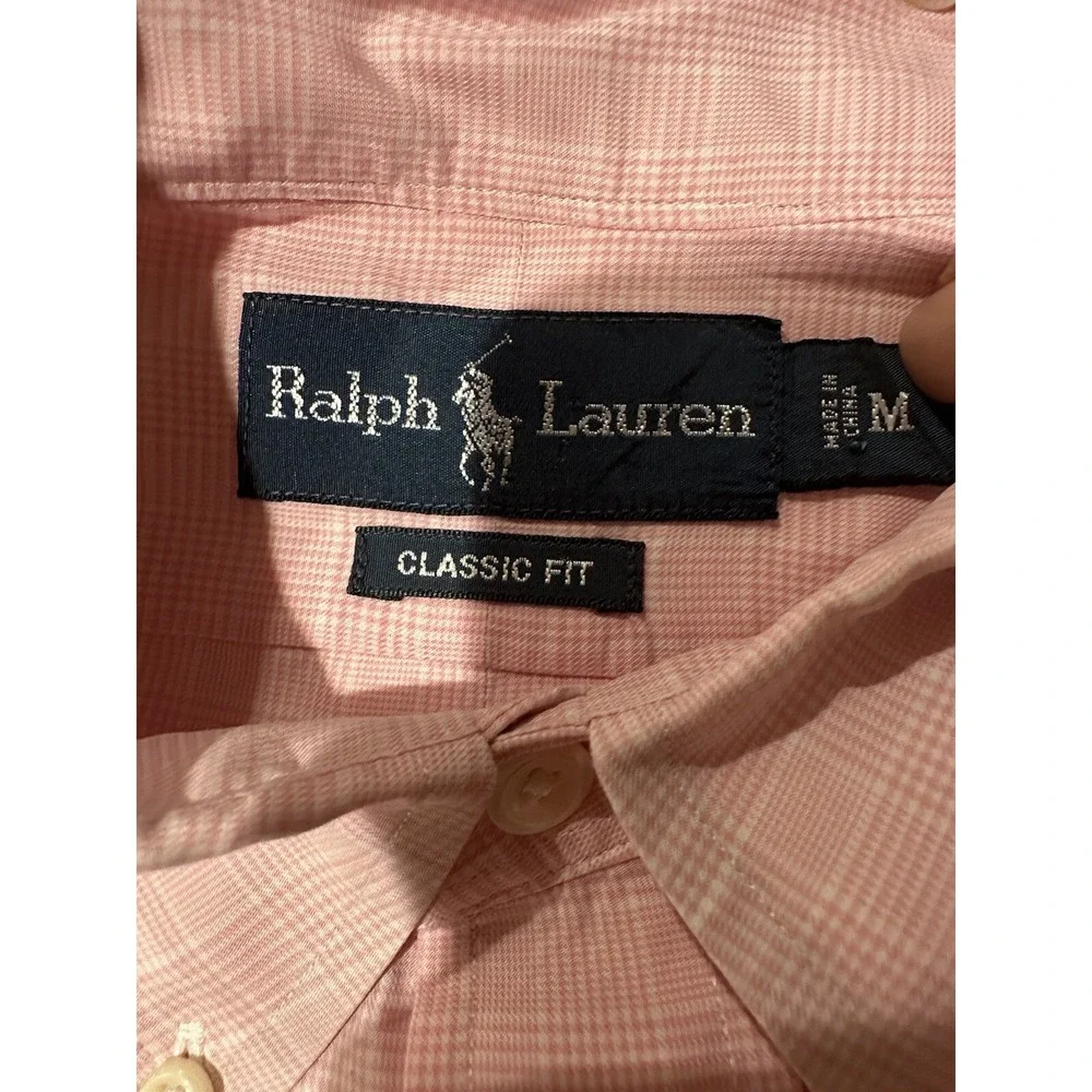 Polo Ralph Lauren Mens Shirt Button Down‎ Pink Glen Plaid Preppy Easter Spring L